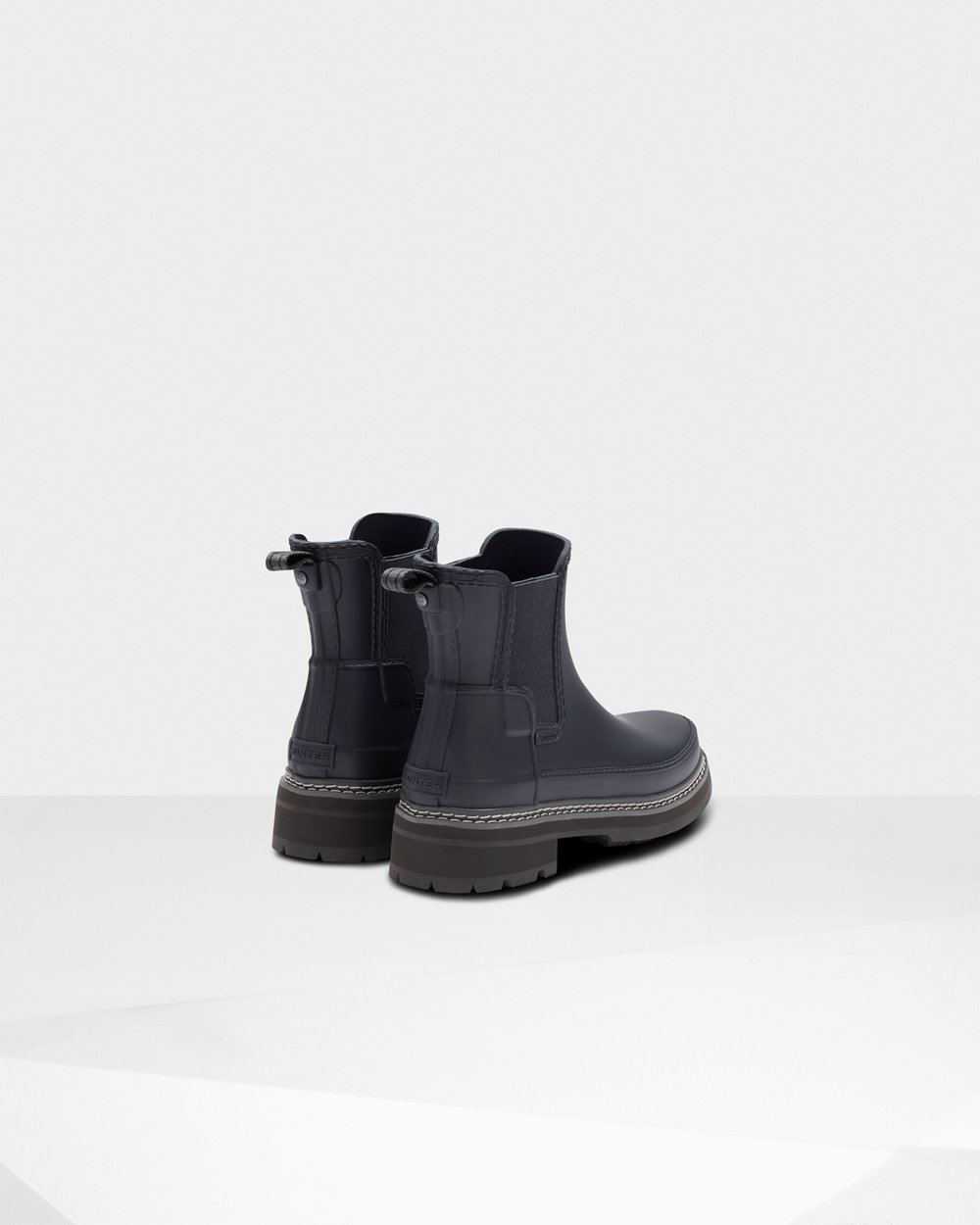 Women Hunter Refined Stitch Detail | Chelsea Boots Navy | NZ-9261-QZTI